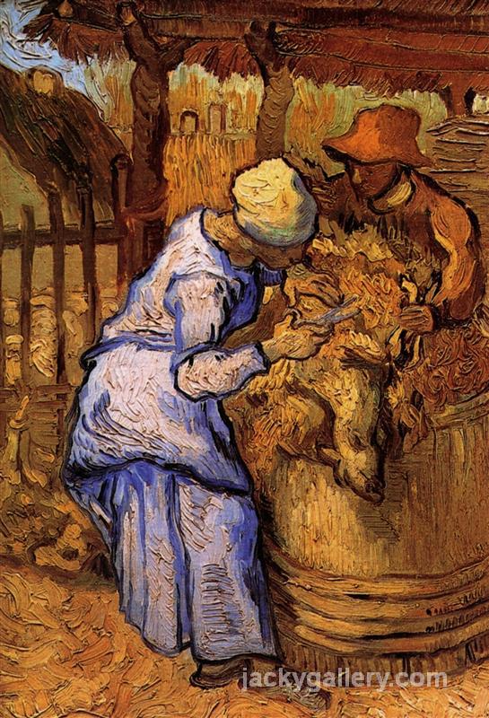 Sheep-Shearers, The after Millet, Van Gogh painting